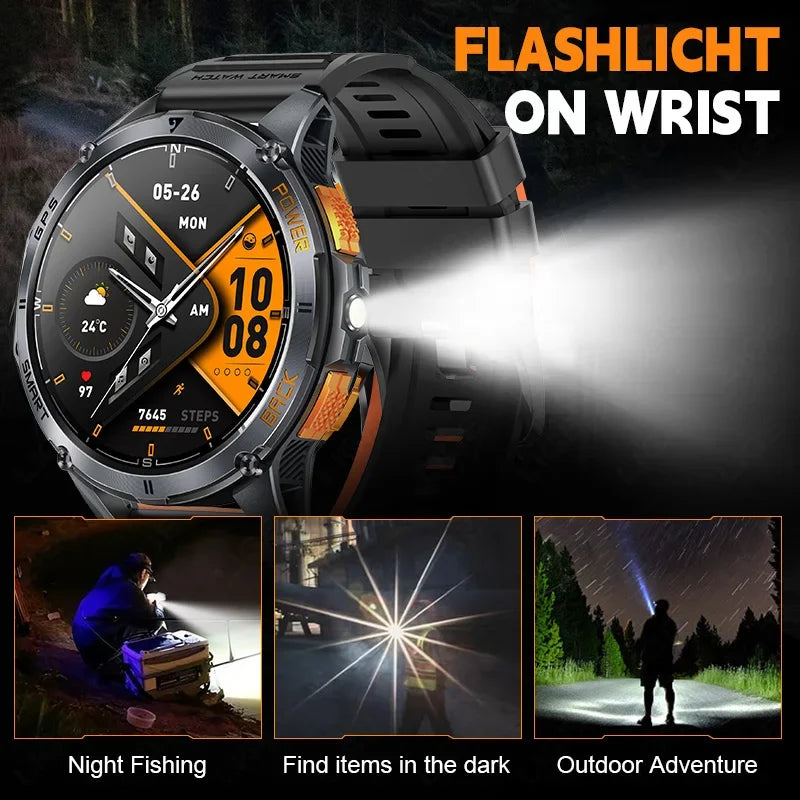 GPS Smart Watch Premium Military Outdoor Altimeter Barometer AMOLED Screen Built-in GPS & Compass Sports New Smartwatch Men