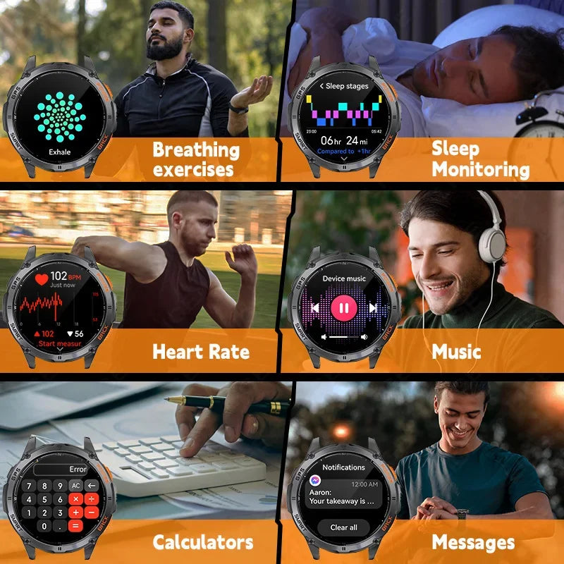 GPS Smart Watch Premium Military Outdoor Altimeter Barometer AMOLED Screen Built-in GPS & Compass Sports New Smartwatch Men