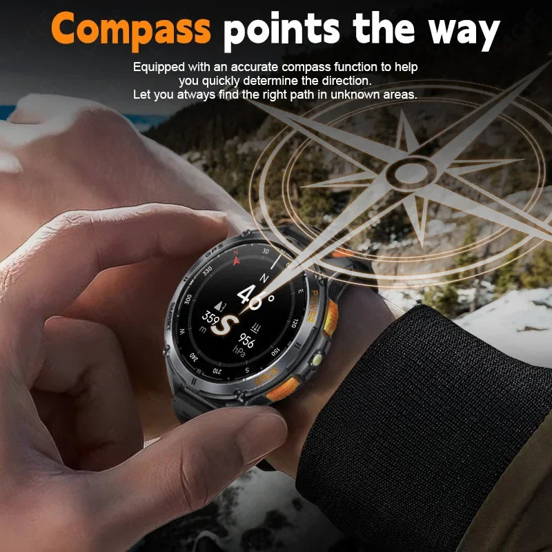 GPS Smart Watch Premium Military Outdoor Altimeter Barometer AMOLED Screen Built-in GPS & Compass Sports New Smartwatch Men